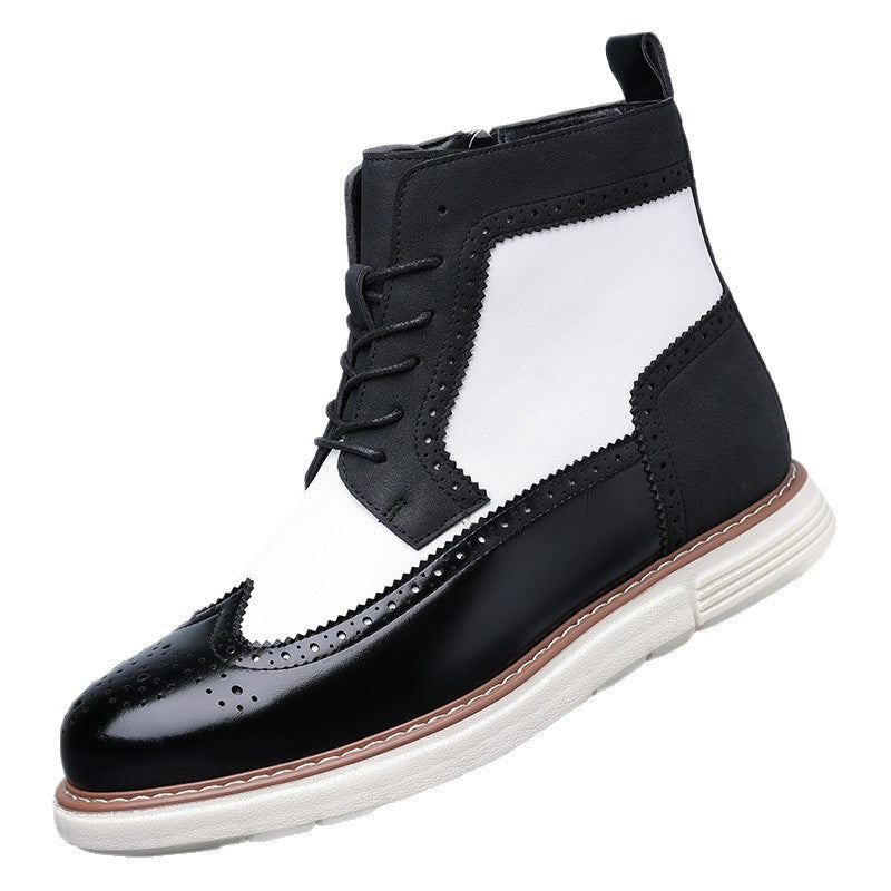 Blythe | Mens Leather Lace Up Combat Military Mid Calf Boots - 5
