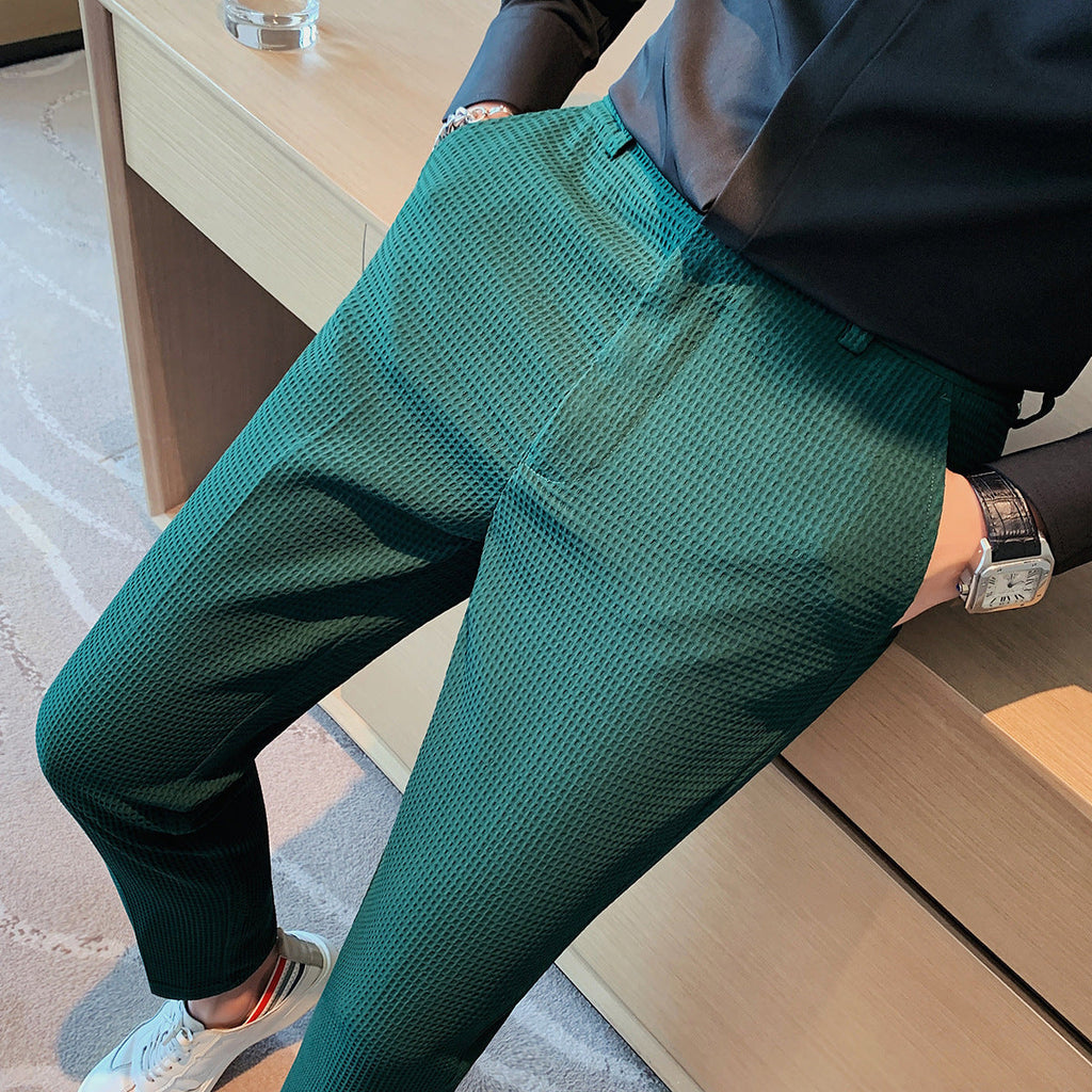 Nadia | Mens Slim Fit Tapered Business Formal Trousers - 3