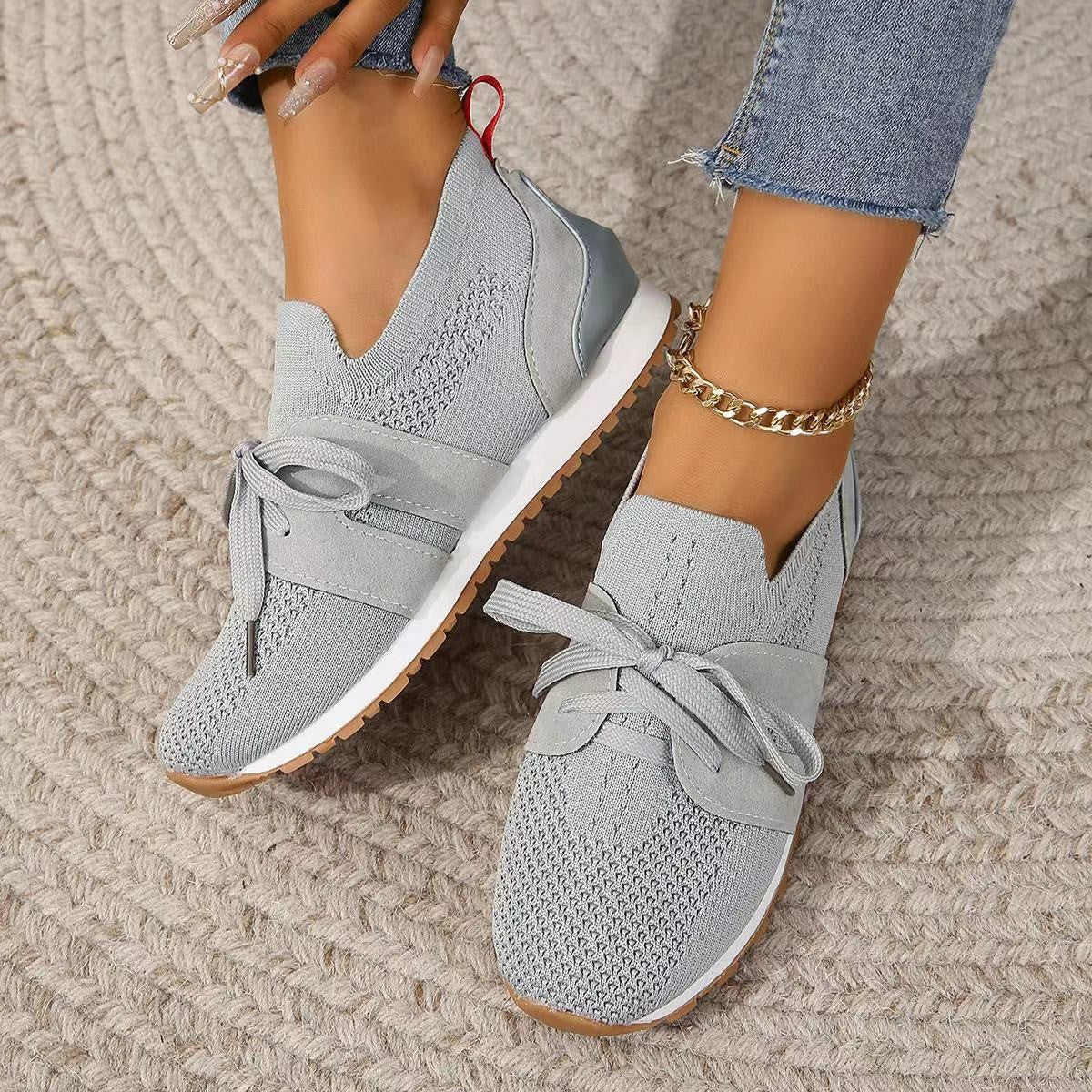 Ottilie | Womens Trainers Chunky Platform Knit Mesh Casual Shoes