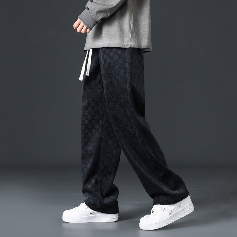 Tiberius | Mens Corduroy Wide Leg Straight Loose Casual Trousers - 6