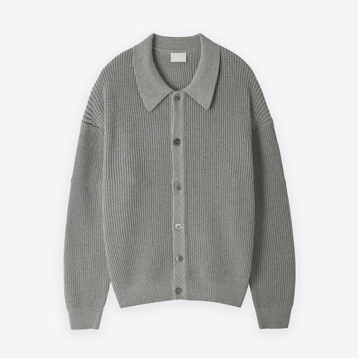 Lysander | Mens Cardigan Knitted Collared Casual Loose Shirt Jacket - 10