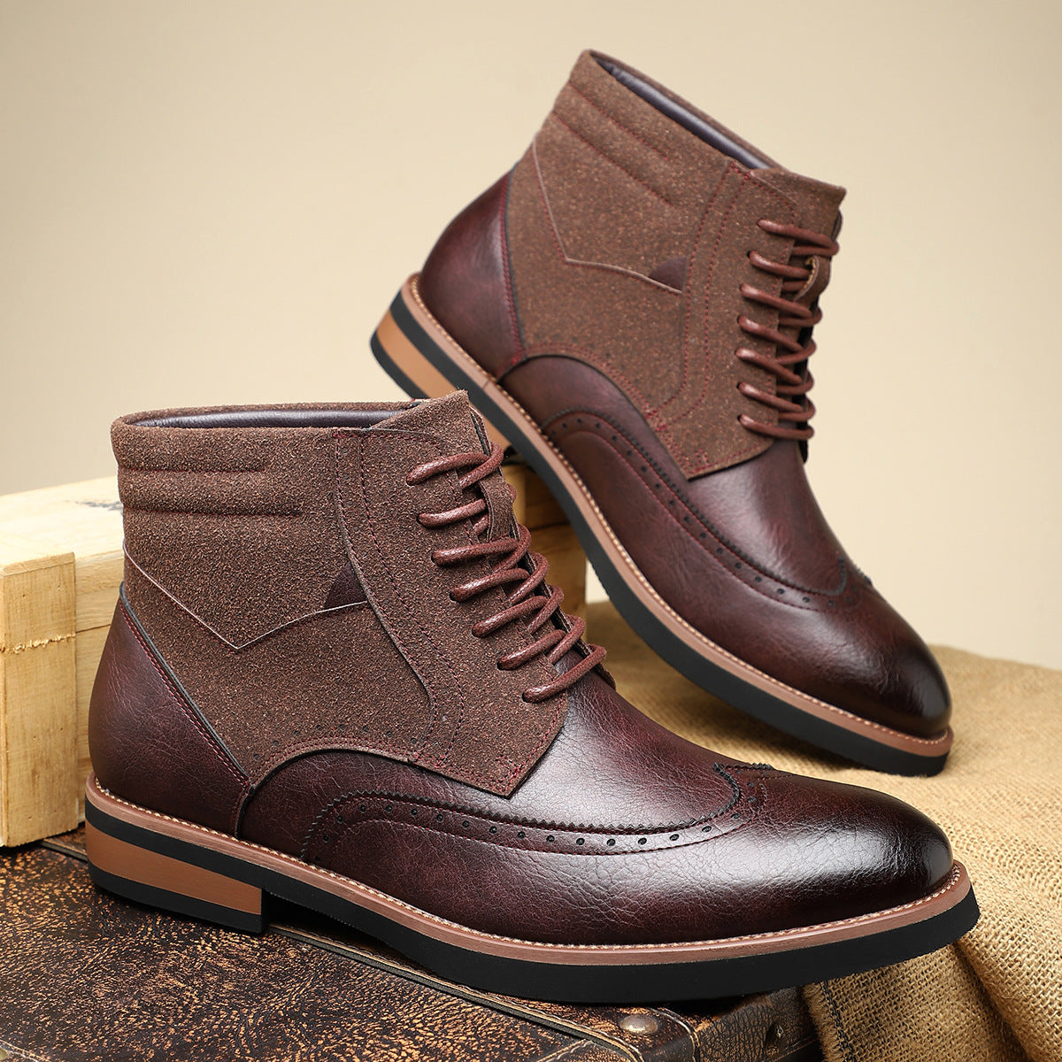 Nikolai | Mens Boots Leather Ankle Boots British Retro Casual Boots - 6