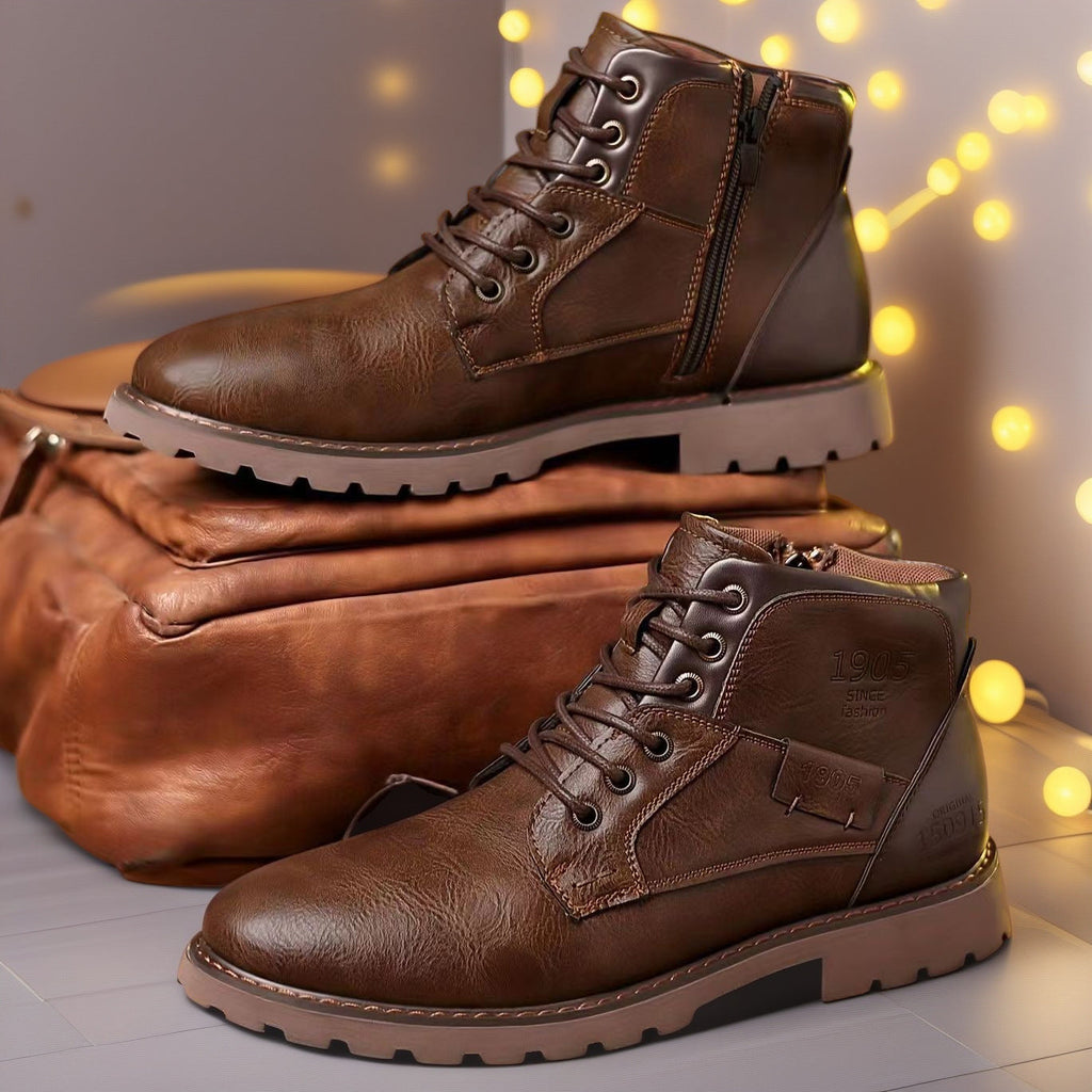 Ulf | Mens Work Boots Ankle Zip Up Desert Boots - 3