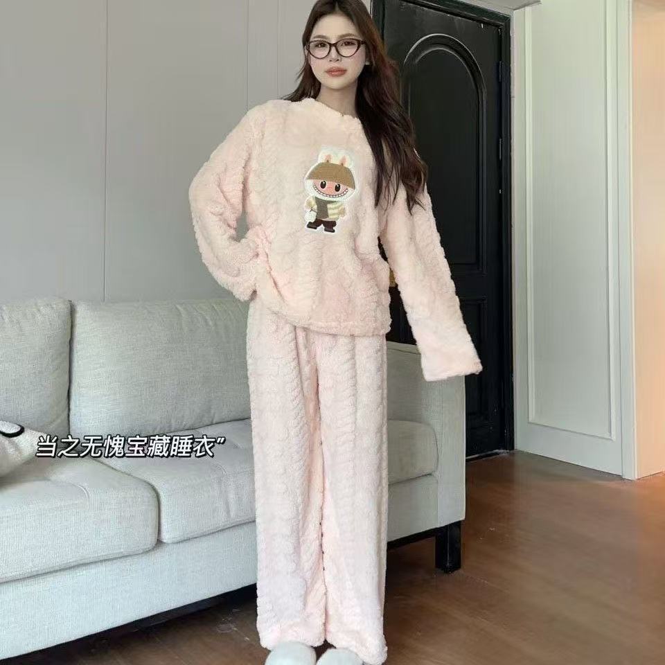 Priya | Womens Fleece Pyjamas Warm Winter Loungewear Set - 1