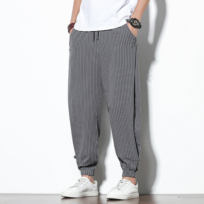 Roderick | Mens Linen Trousers Cotton Casual Tapered Trousers - 5