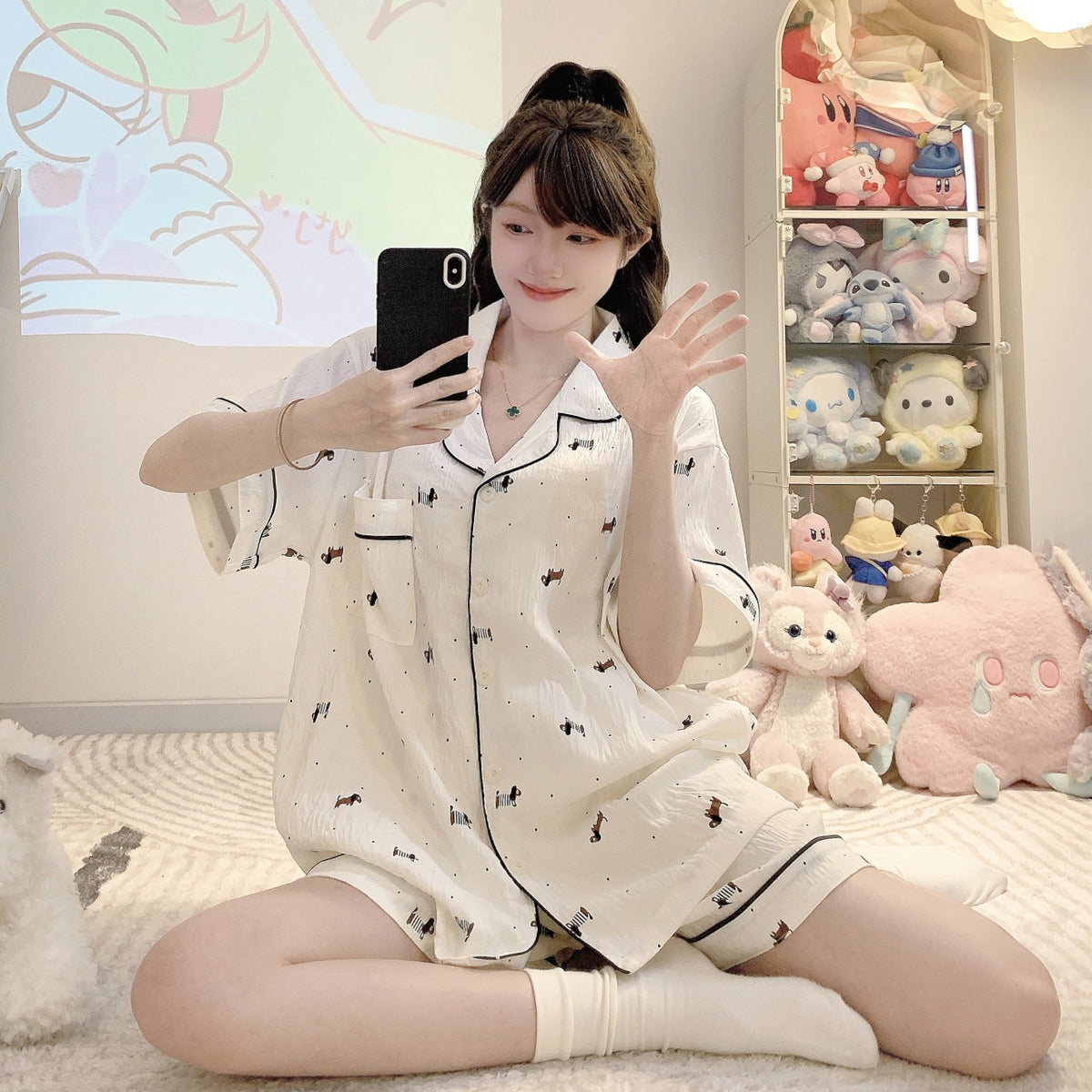 Maisie | Womens Cotton Three Piece Pyjama Set