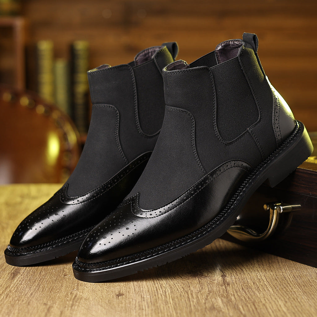Finnian | Mens Chelsea Leather Retro British Ankle Boots - 4