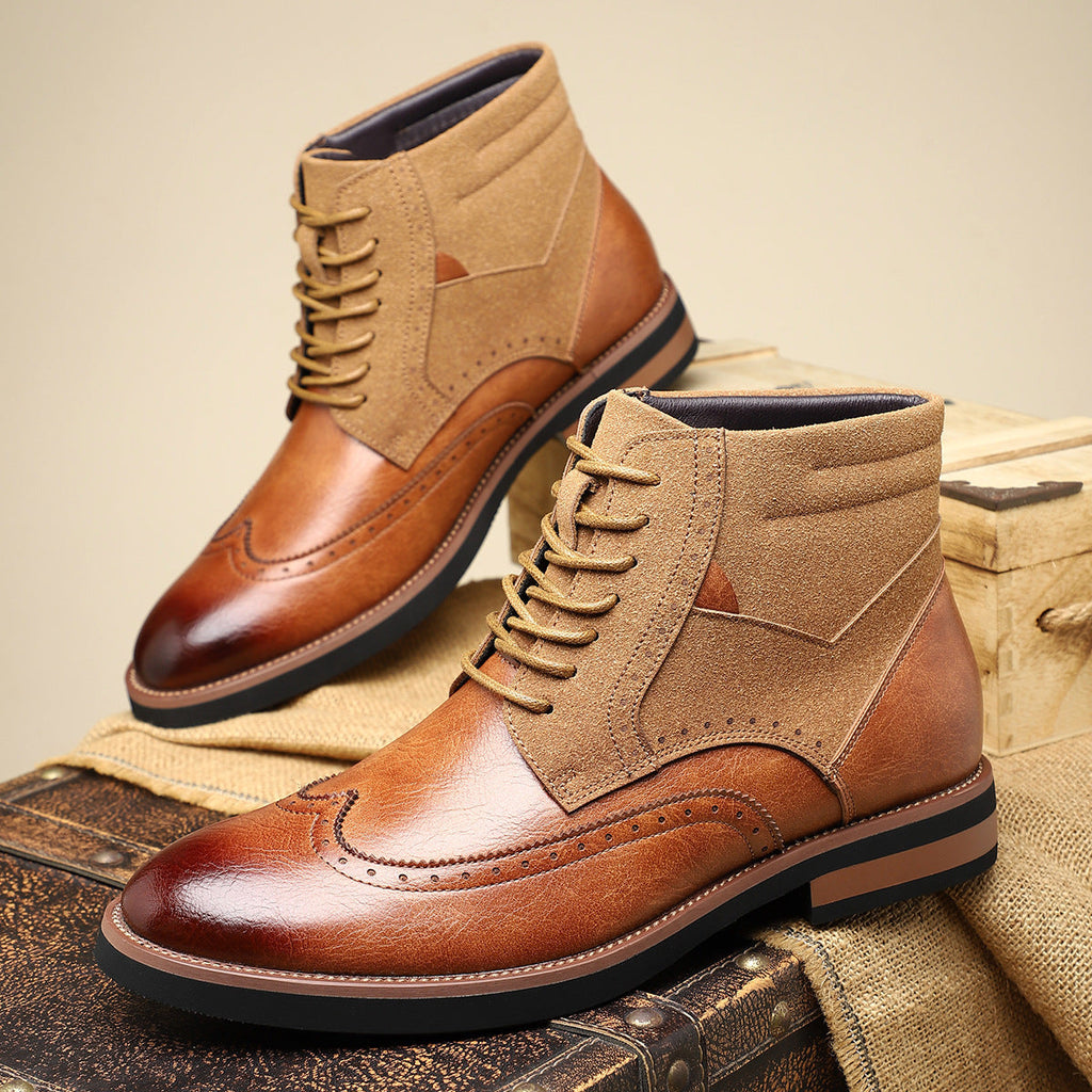 Nikolai | Mens Boots Leather Ankle Boots British Retro Casual Boots - 7