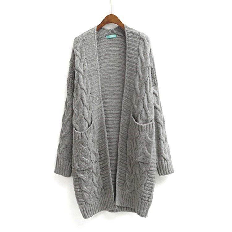 Emmett | Womens Cardigan Knitted Cable Twist Open Front Sweater