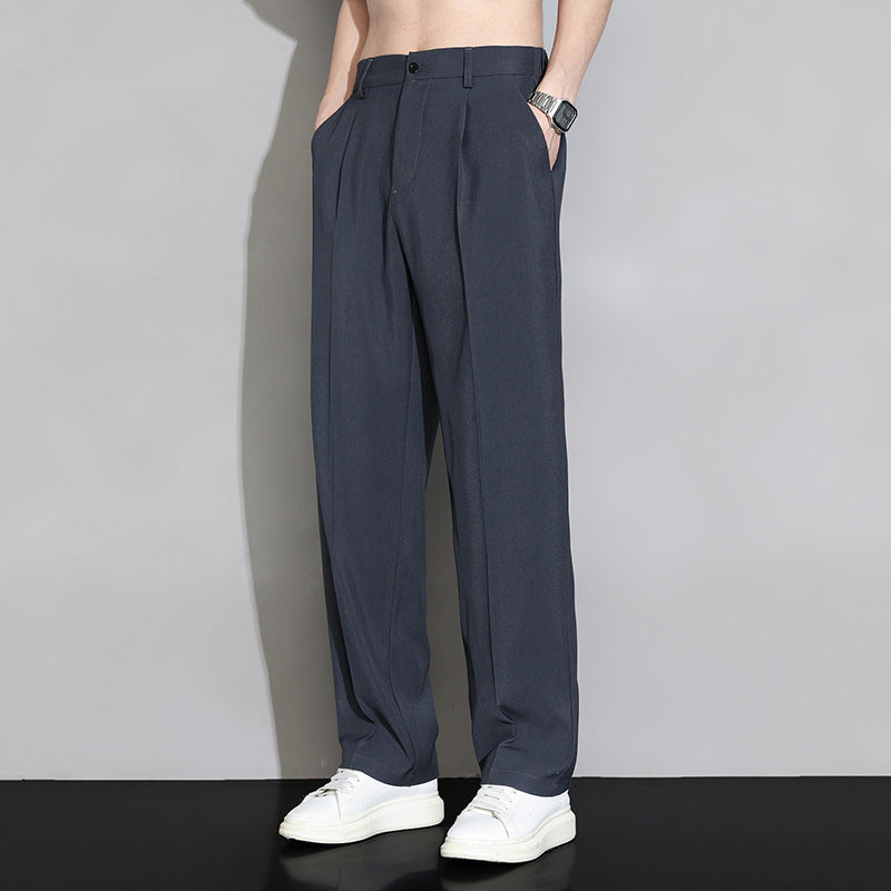 Nathaniel | Mens Wide Leg Straight Loose Casual Summer Trousers - 7