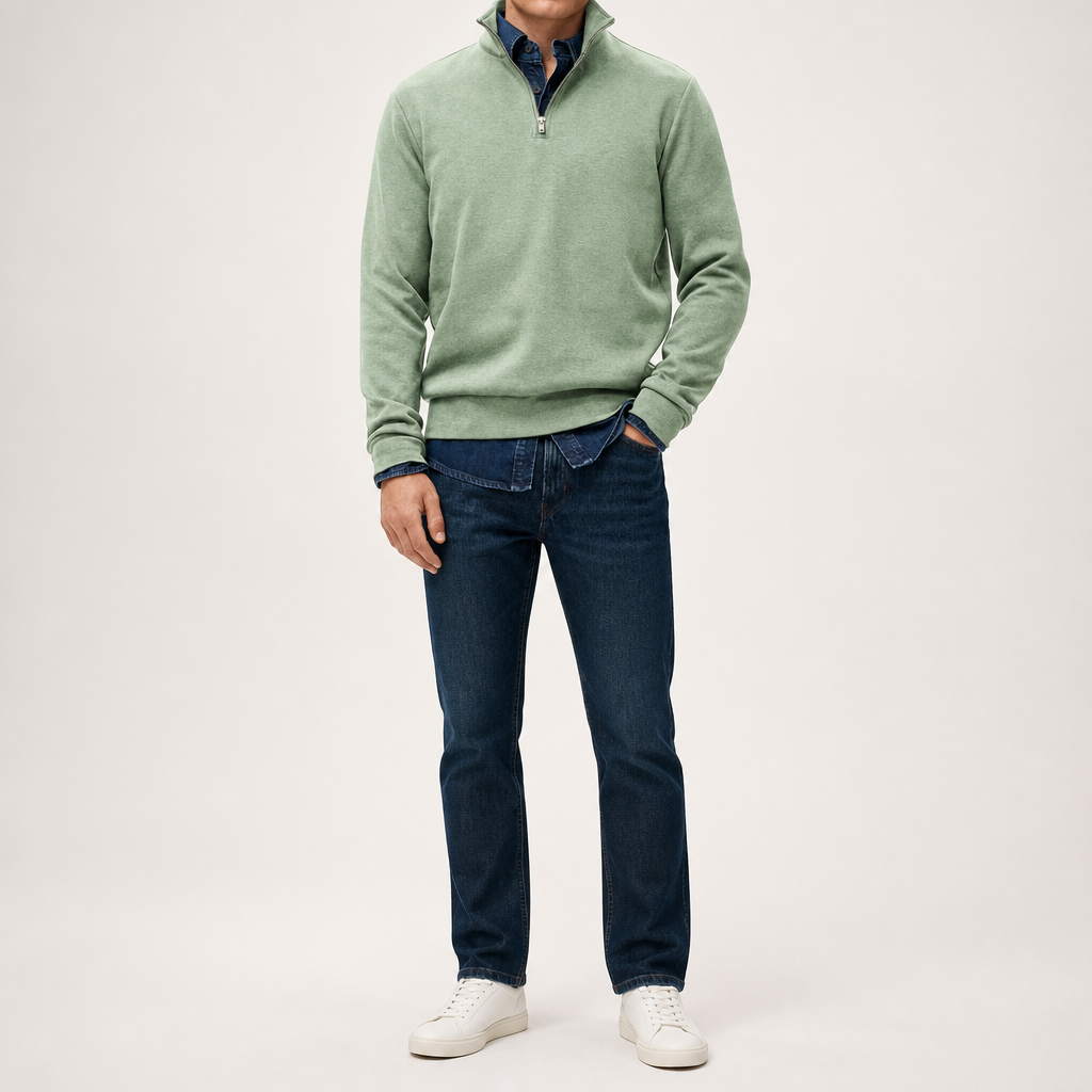 Abel | Half Zip Fleece Mens Sweatshirt, Green