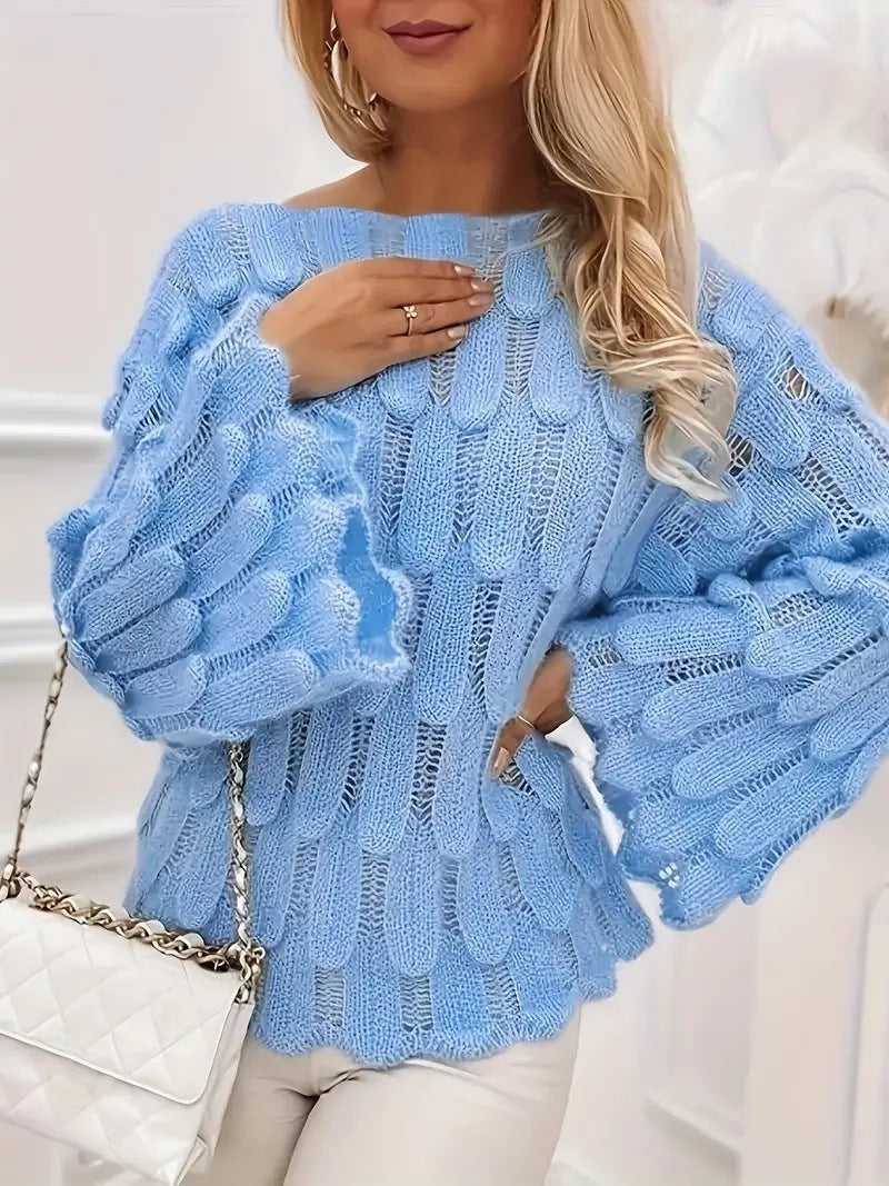 Adair | Womens Knitted Loose Pullover Long Sleeve Jumper Sweater - 1