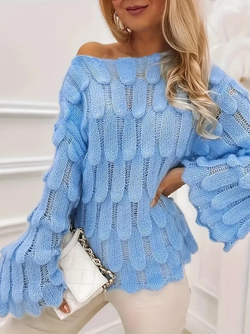 Adair | Womens Knitted Loose Pullover Long Sleeve Jumper Sweater - 3