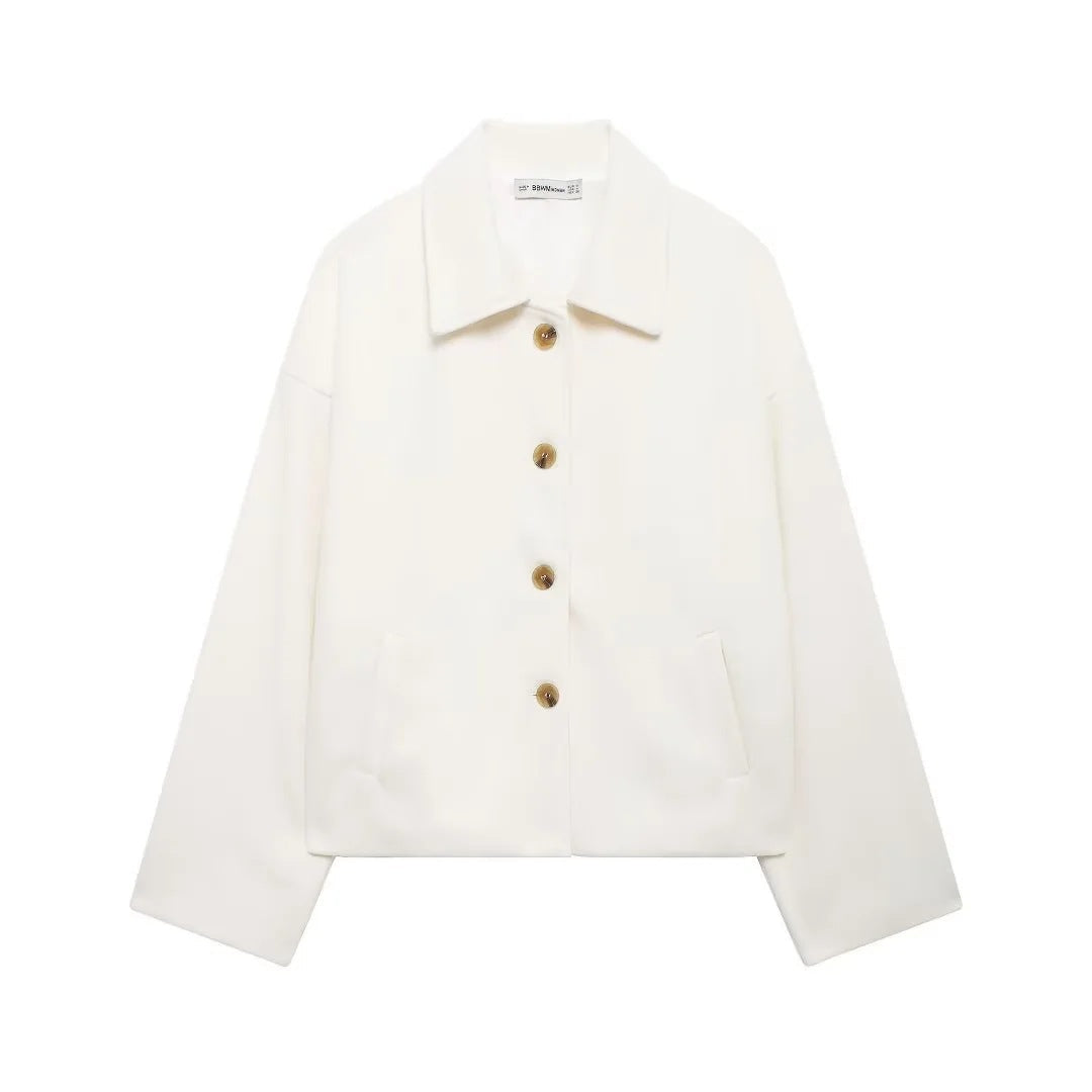 Adele | Womens Vintage Tweed Blazer Jacket - White
