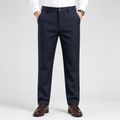 Ambrose | Mens Stretch Non Iron Dress Pants, Navy Blue