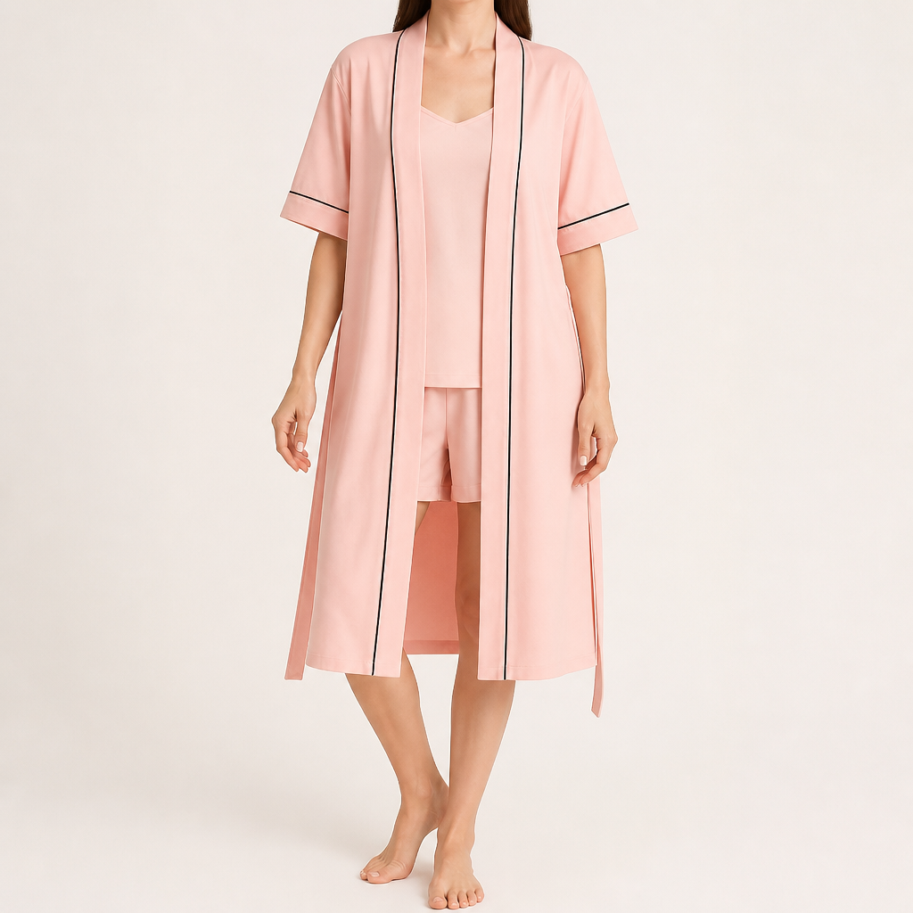 Anders | Womens Dressing Gown Cotton Nightgown Robe Loungewear, Design 1