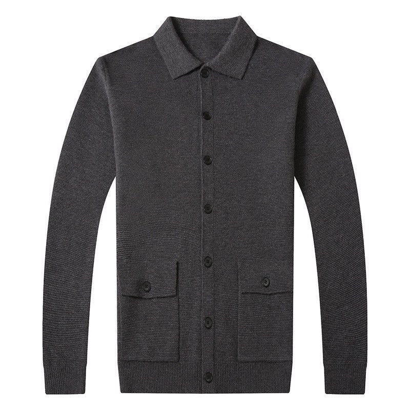 Auberon | Mens Business Casual Knit Cardigan Slim Fit Jumper Jacket - 5