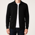 Auberon | Mens Cardigan Knit Business Casual Slim Fit Jumper Outerwear, Black