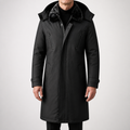 Aurelius | Mens Winter Long Military Padded Warm Thickened Coat, Black