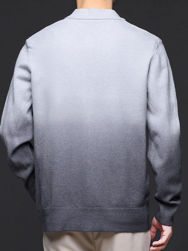 Barnaby | Mens Gradient Knit Cardigan Premium Jumper Coat - 3