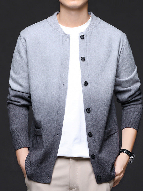 Barnaby | Mens Gradient Knit Cardigan Premium Jumper Coat - 5