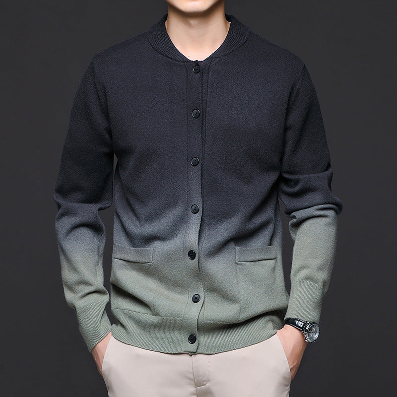 Barnaby | Mens Gradient Knit Cardigan Premium Jumper Coat - 6