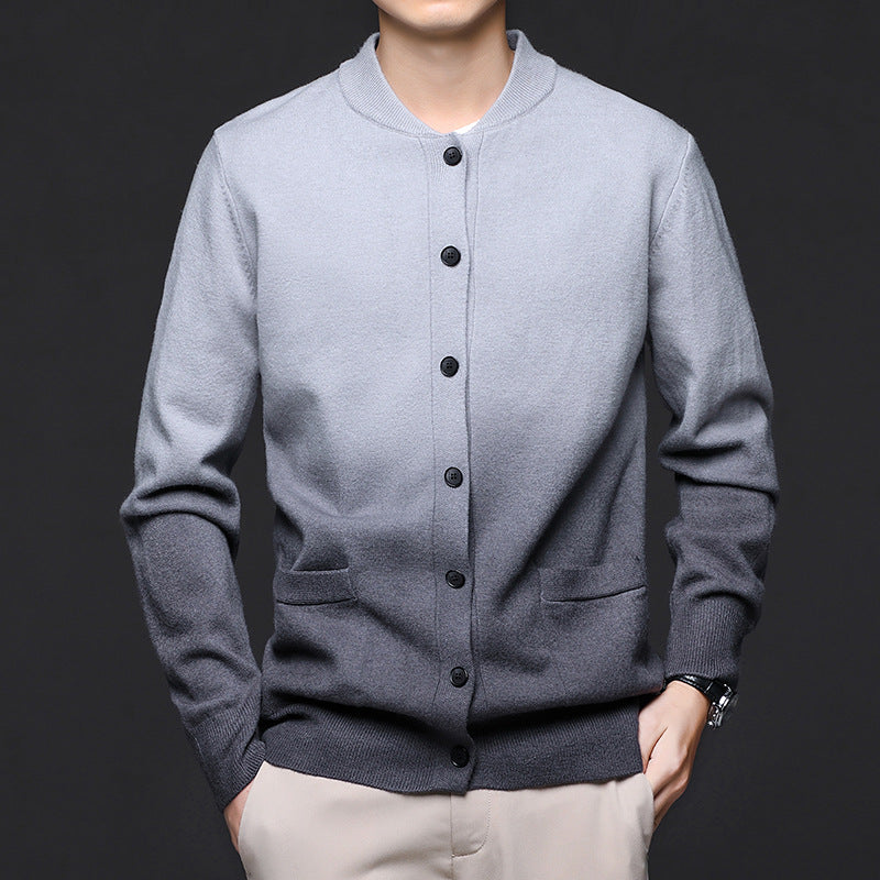 Barnaby | Mens Gradient Knit Cardigan Premium Jumper Coat - 7
