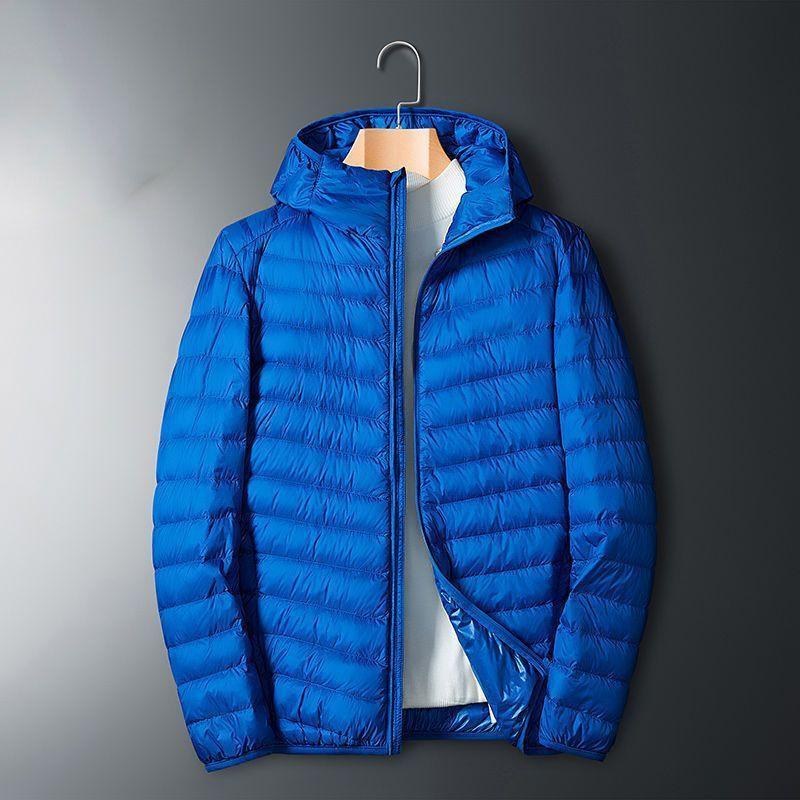 Barnaby | Mens Quilted Lightweight Puffer Jacket, Sapphire Blue Hooded
