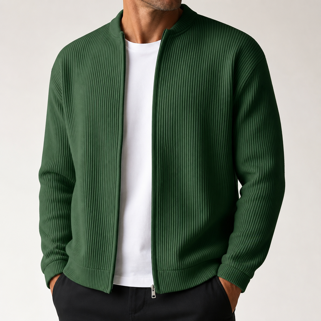 Barnaby | Mens Varsity Jacket Corduroy Baseball Bomber Casual Jacket, Dark Green