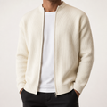 Barnaby | Mens Varsity Jacket Corduroy Baseball Bomber Casual Jacket, White