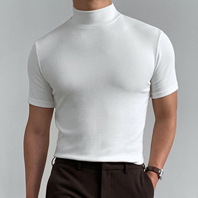 Barrett | Mens Slim Fit Turtleneck Short Sleeve T Shirt - White