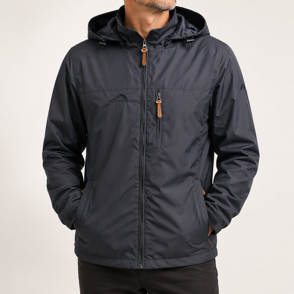 Baxter | Mens Lightweight Sports Windbreaker Casual Outdoor Rain Jacket, Grey