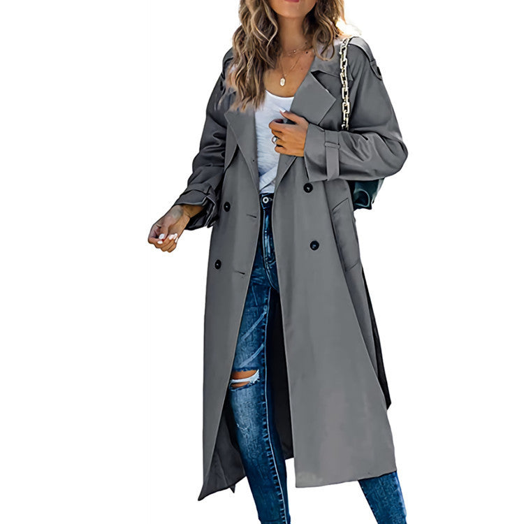 Beatrice | Womens Double Breasted Belted Long Trench Coat
