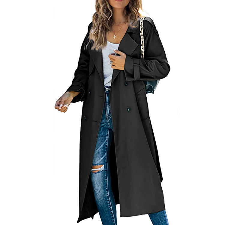Beatrice | Womens Double Breasted Belted Long Trench Coat