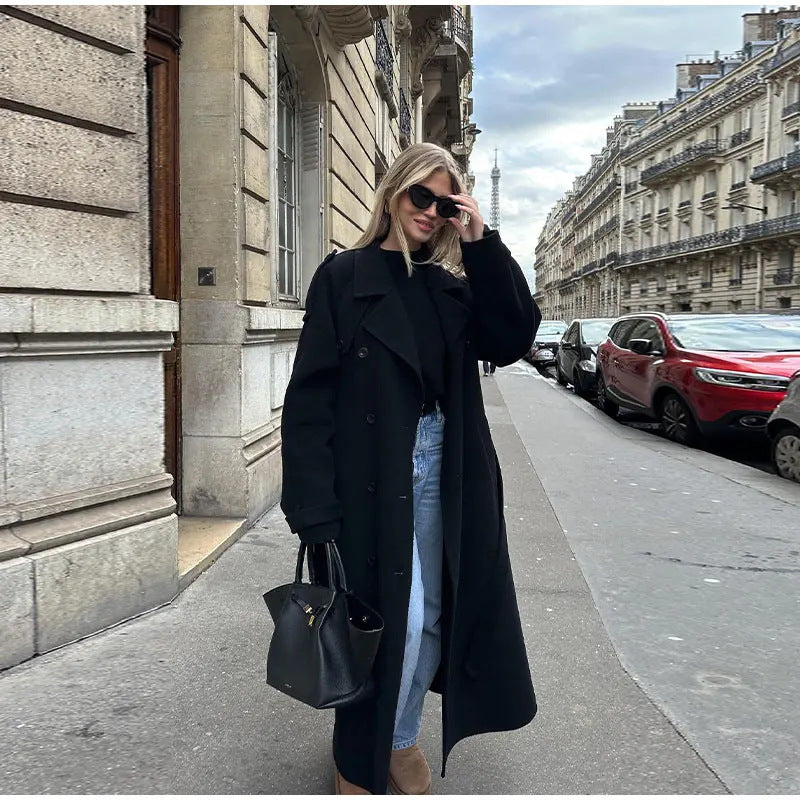 Beatrice | Womens Double Breasted Trench Long Coat - 1