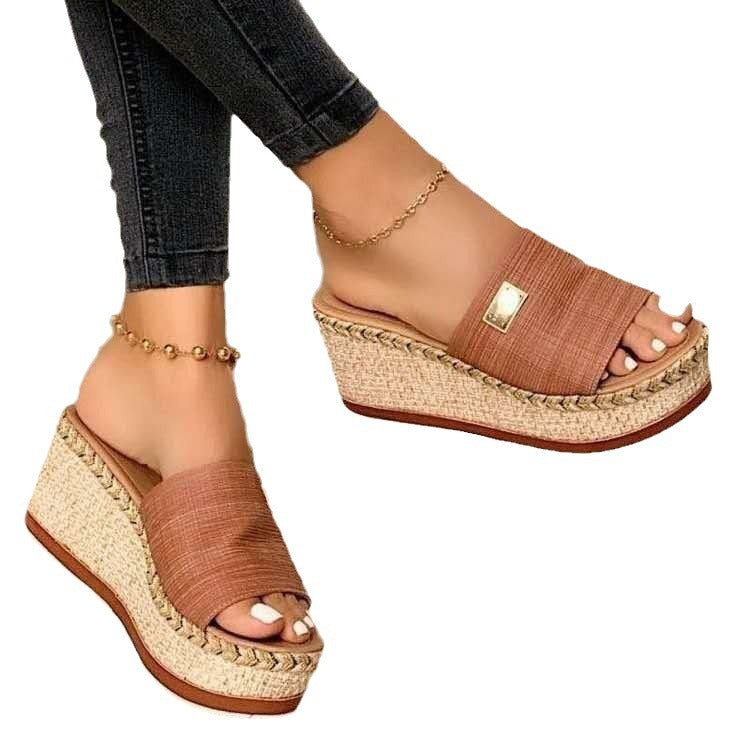 Bijou | Womens Platform Wedge Black Sandals - 4