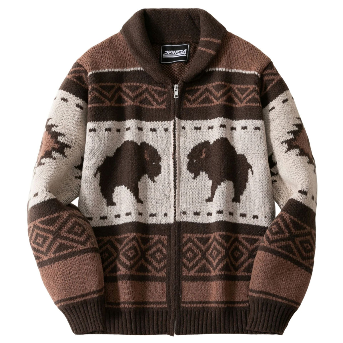 Bodhi | Mens Jacquard Knitted Jumper Jacket - 2