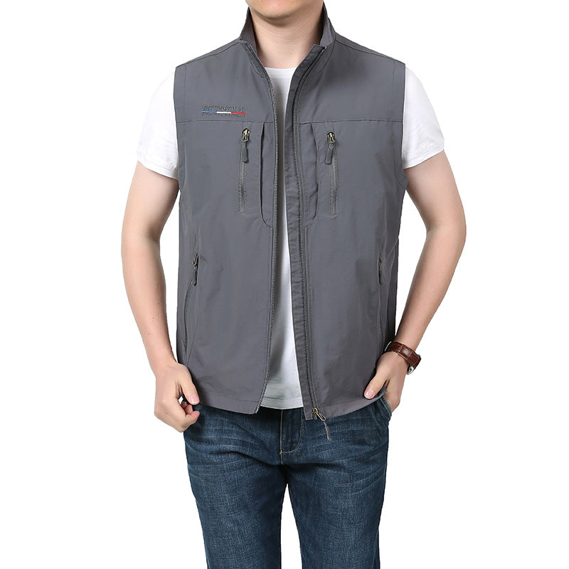 Brennan | Mens Quick Dry Pocket Outdoor Work Gilet Vest - Grey