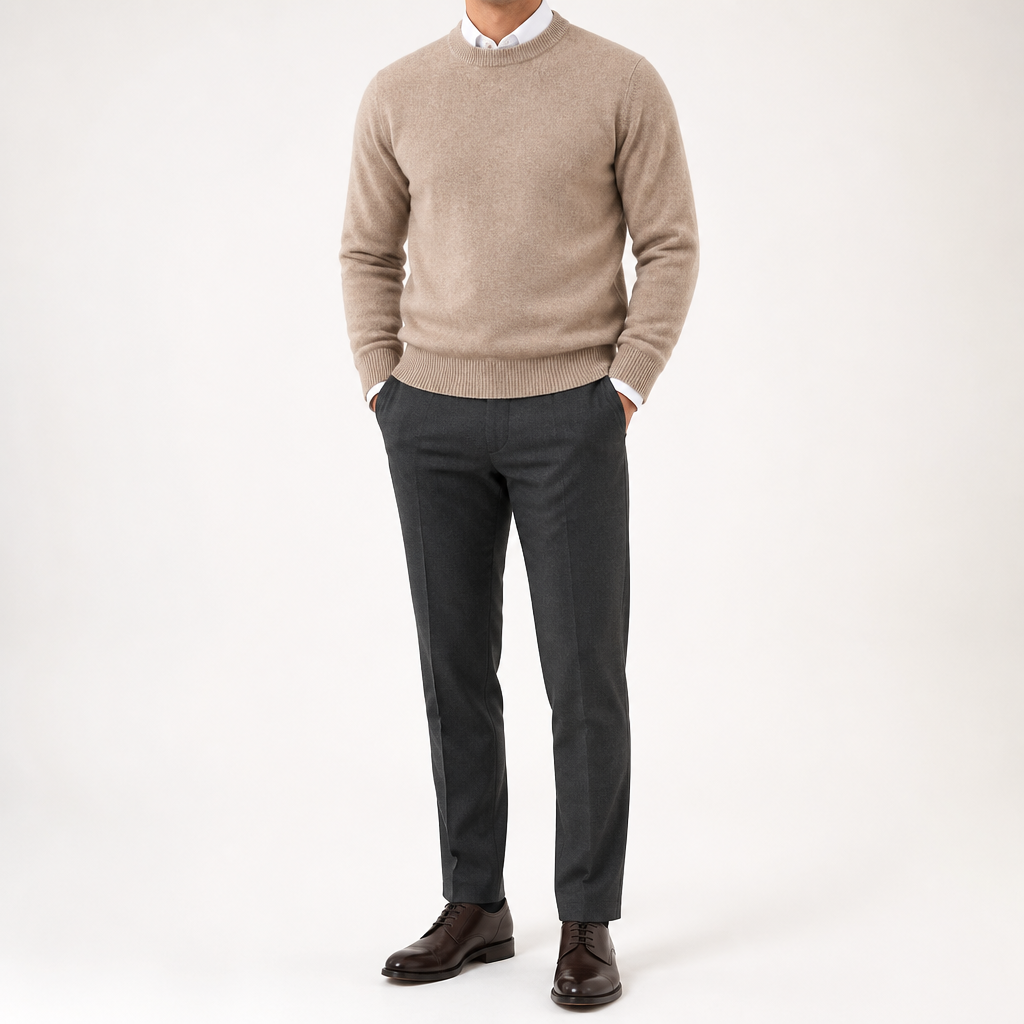 Callum | Mens Half Turtleneck Knitted Pullover Jumper, Purple