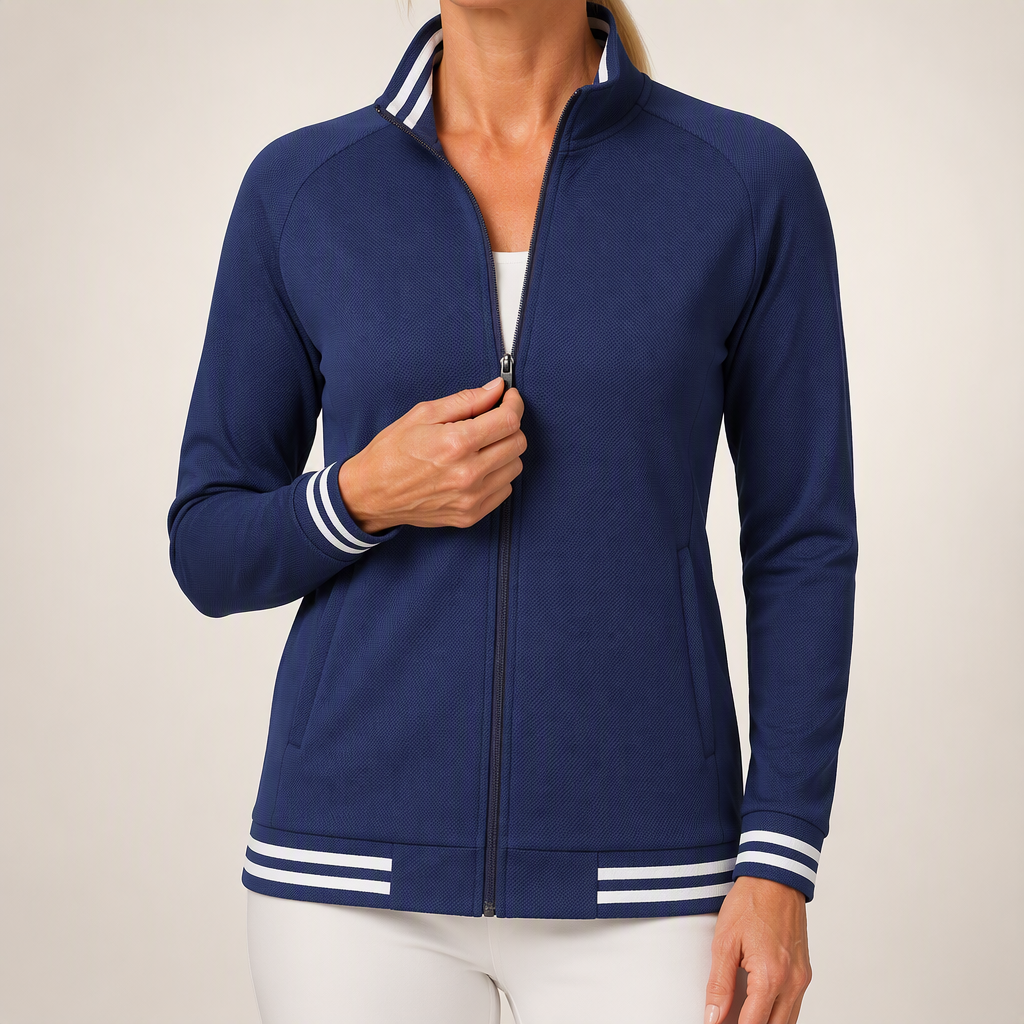 Camilla | Womens Varsity Tracksuit Zip Up Baseball Jacket Two Piece Sports Set, Navy