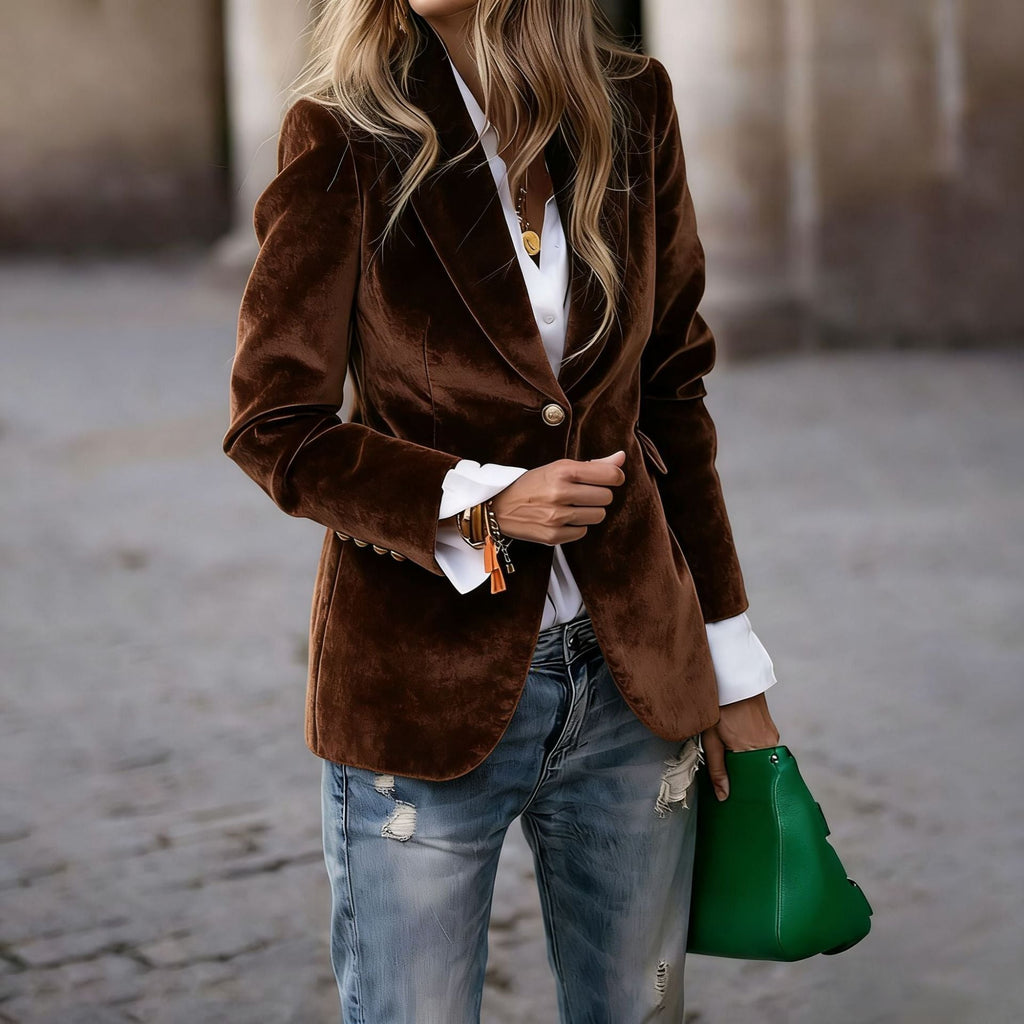 Camille | Womens Slim Fit Velvet Blazer - 7