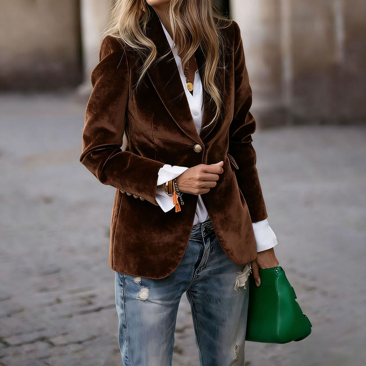Camille | Womens Slim Fit Velvet Blazer - 7