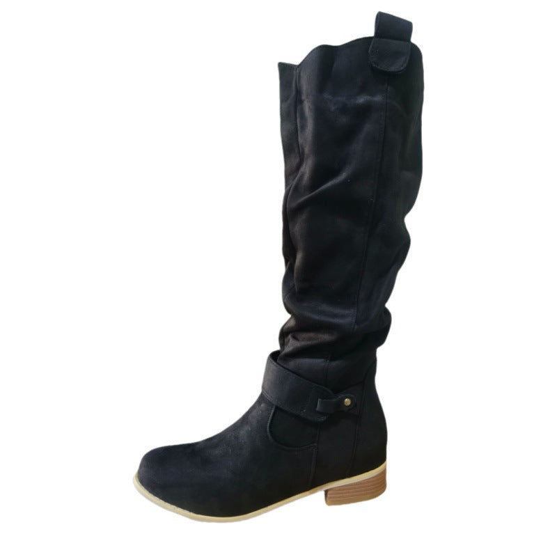 Camryn | Womens Suede Side Zip Low Heel Ankle Boots - 15