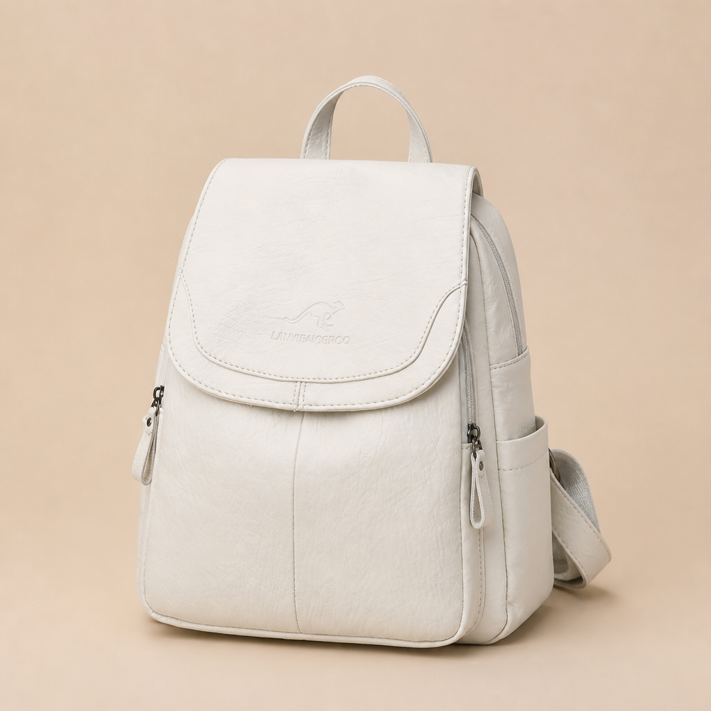 Casimir | Womens Large Capacity Travel School Shoulder Backpack Bag, Pure White