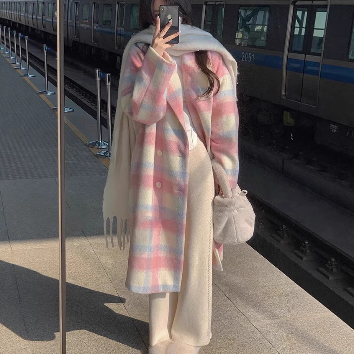 Cecilia | Womens Plaid Wool Blend Coat - 1