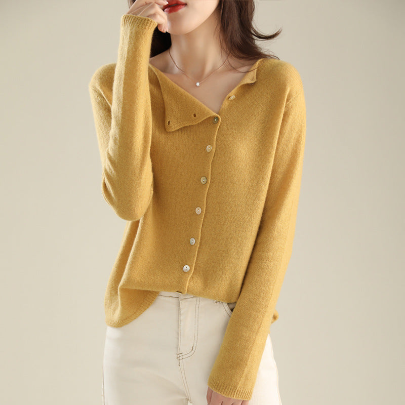 Celestine | Womens Single Breasted Cashmere Touch Cardigan Crew Neck Fine Knit - 9