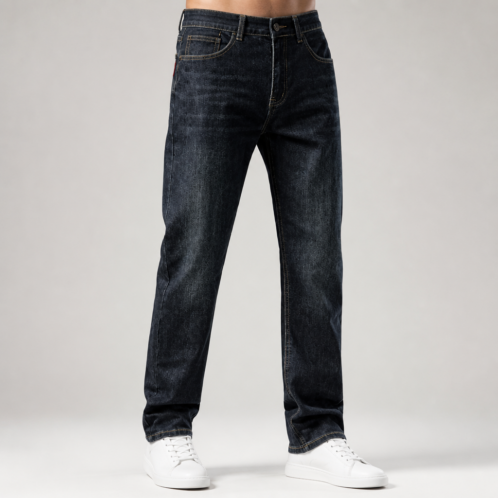 Cole | Straight Leg Stretch Mens Grey Blue Jeans, Ink Blue