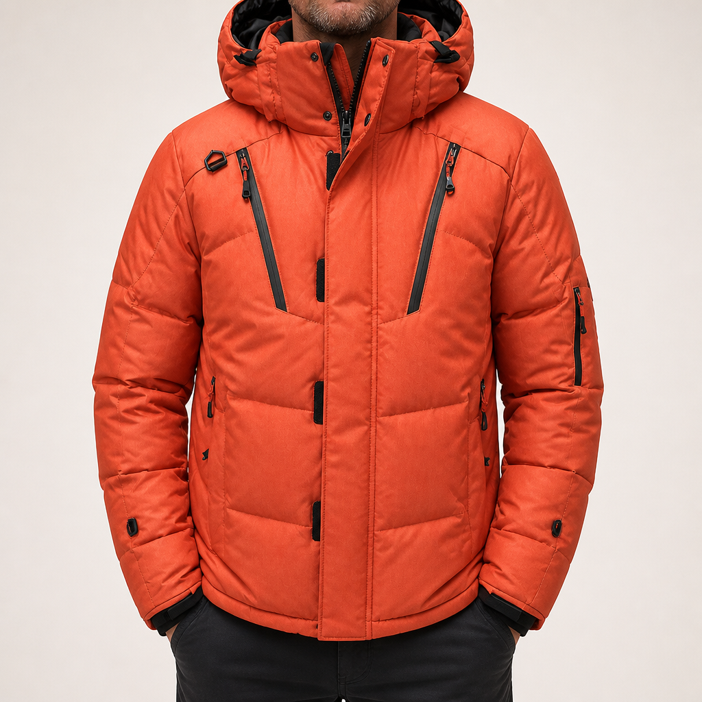 Colt | Mens Puffer Hooded Padded Winter Warm Insulated Jacket, Orange