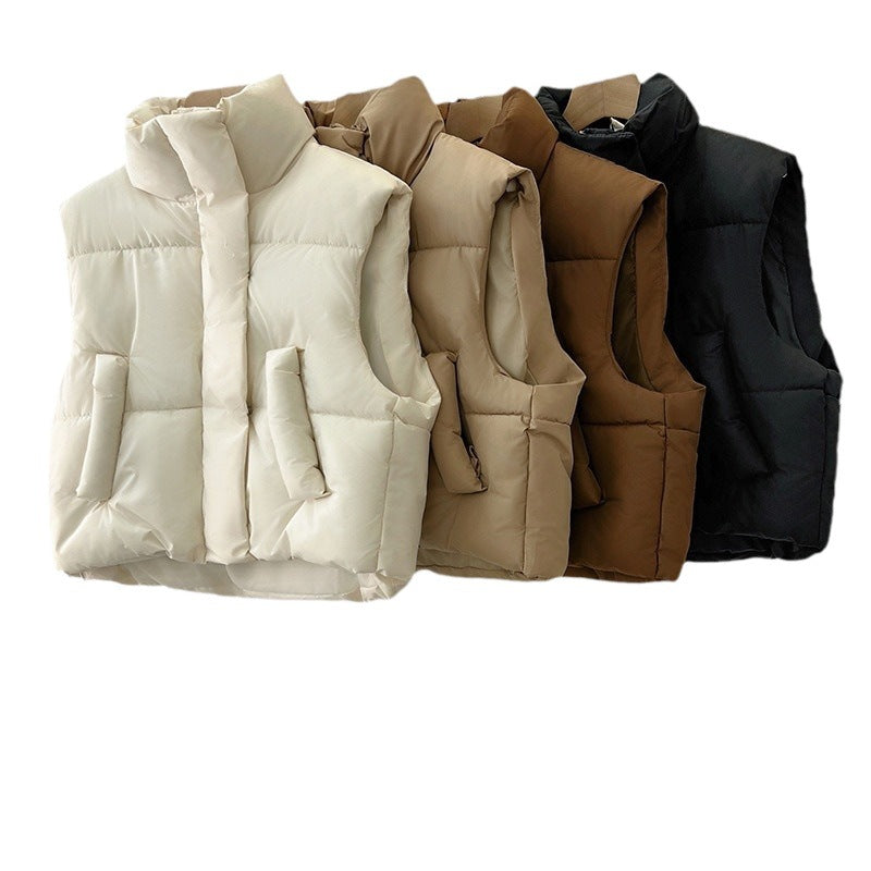 Cora | Womens Cropped Stand Collar Puffer Vest