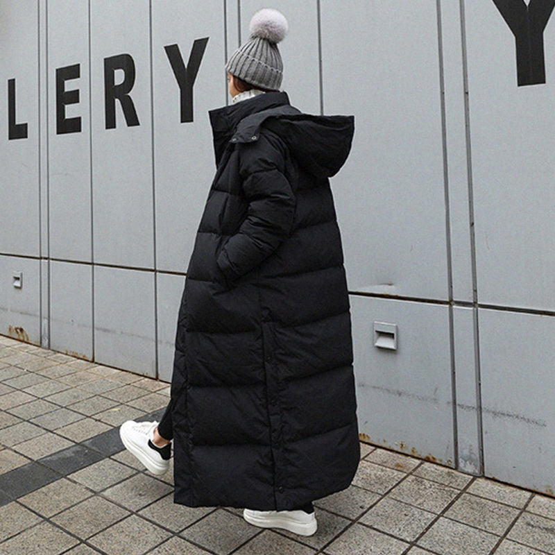 Cordelia | Womens Longline Padded Cotton Coat - Black